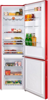 Эксклюзивный холодильник Maunfeld MFF200NFR красного цвета