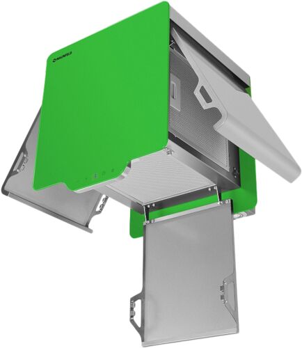 Вытяжка Maunfeld BOX QUADRO 38 нержавейка, зелёное стекло