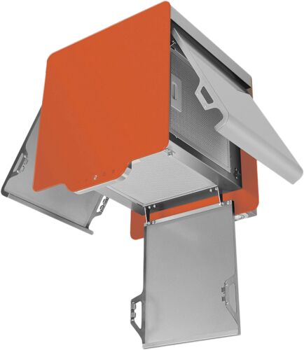 Вытяжка Maunfeld BOX QUADRO 38 нержавейка, оранжевое стекло