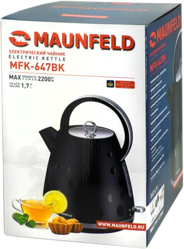 Чайник Maunfeld MFK-647BK черный с хромированными элементами